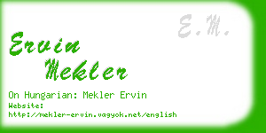 ervin mekler business card